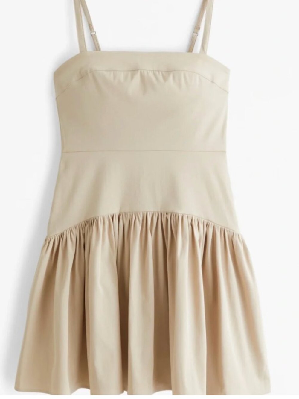Abercrombie & Fitch Drop-Waist Mini Dress Sz M Beige